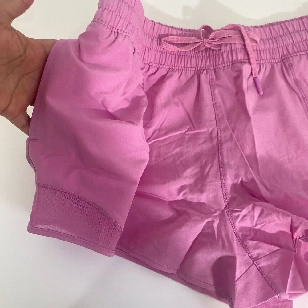 90 Degree Women's Pink Lavender Running‎ Short with Built-In Briefs Gym Sz M New